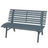 Outsunny Vibrant Seating: Aluminum Bench in Blue with Lightweight Slatted Design for Outdoor Areas|