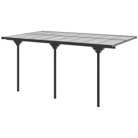 Outsunny 16.5x10 Pergola Gazebo, Polycarbonate, UV-Fighting Panels, Water-Resistant, Adjustable Adjustable Dimensions, Hardtop, Gray