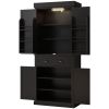 HOMCOM 71" Tall Pantry Cabinet, Kitchen Storage w/ LED Lights, Drower & Adjustable Shelves, Freestanding Pantry for Dining, Black