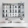 [PICK UP ONLY ] 36x26 inch Aluminum Bathroom Medicine Cabinet, Adjustable Glass Shelves, Waterproof and Rust-Resist