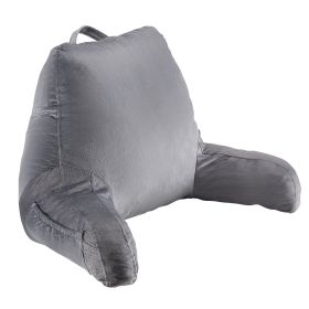 VEVOR Reading Pillow, Standard Size Bed Pillow with Shredded Memory Foam, Back Pillow with 3 Pockets and Washable Short Velvet Cloth, Top with Handle
