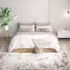 HOMCOM 9x12 Boho Area Rug, Machine Washable Carpet for Living Room, Bedroom, Dining Room, Kitchen, Home Office, Brown