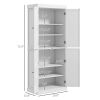 HOMCOM 72" Kitchen Pantry Cabinet Storage with Doors and Shelves Elegant Kitchen Storage, White