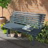 Outsunny Vibrant Seating: Aluminum Bench in Blue with Lightweight Slatted Design for Outdoor Areas|