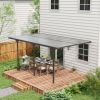 Outsunny 16.5x10 Pergola Gazebo, Polycarbonate, UV-Fighting Panels, Water-Resistant, Adjustable Adjustable Dimensions, Hardtop, Gray