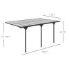 Outsunny 16.5x10 Pergola Gazebo, Polycarbonate, UV-Fighting Panels, Water-Resistant, Adjustable Adjustable Dimensions, Hardtop, Gray